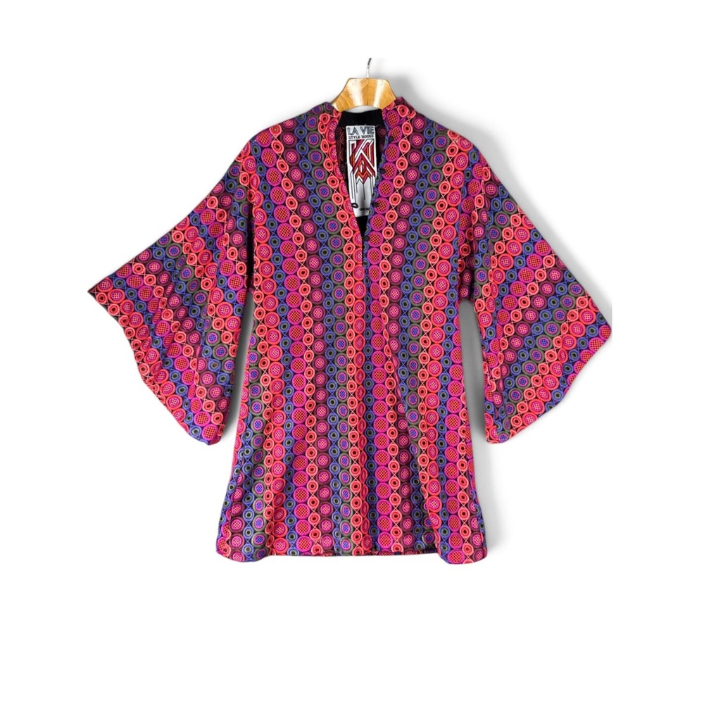 La Vie Style House Mini Kaftan One Size Lace Tunic Floral Embroidered Luxury Top